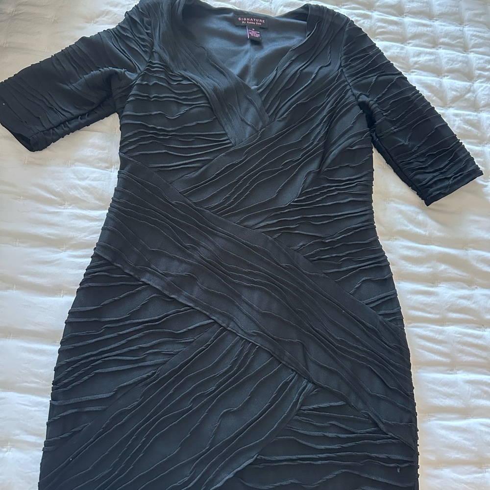 Elegant Black Textured Dress
